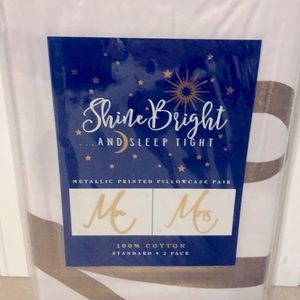 Metallic Mr. & Mrs. Metallic Printed Pillowcases
